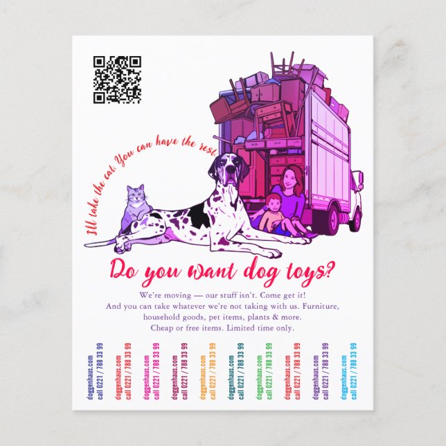Custom Moving & Clearance Fun Designs with Cat Dog Flyer (Front)