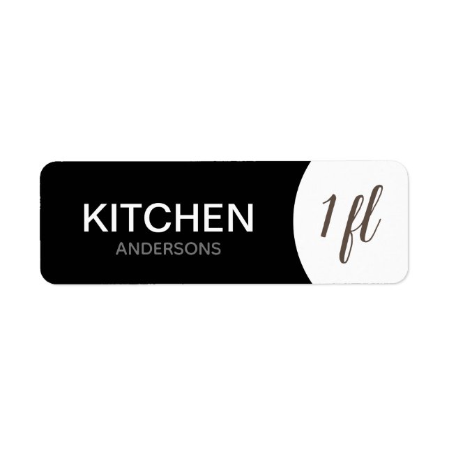 Custom Moving Labels - Black Kitchen (Front)
