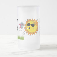 Custom Mow Grass Cold Beer Personalise Frosted Mug