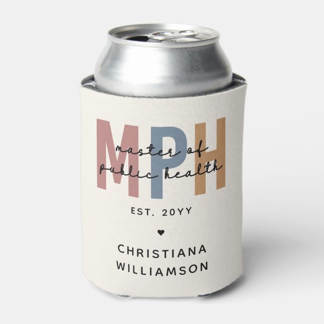 Custom MPH Master of Public Health Graduation Can Cooler (Can Front)