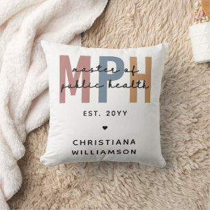Custom MPH Master of Public Health Graduation Cushion