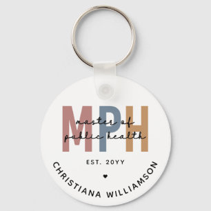 Custom MPH Master of Public Health Graduation Key Ring