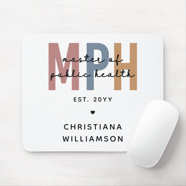 Custom MPH Master of Public Health Graduation Mouse Mat (With Mouse)