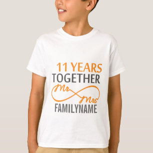 Custom Mr and Mrs 11th Anniversary T-Shirt