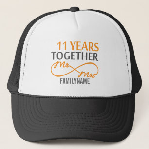 Custom Mr and Mrs 11th Anniversary Trucker Hat