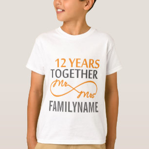 Custom Mr and Mrs 12th Anniversary T-Shirt