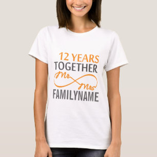 Custom Mr and Mrs 12th Anniversary T-Shirt
