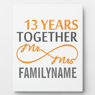 Custom Mr and Mrs 13th Anniversary Plaque