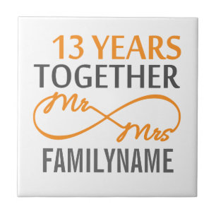 Custom Mr and Mrs 13th Anniversary Tile
