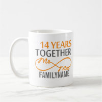 Custom Mr and Mrs 14th Anniversary