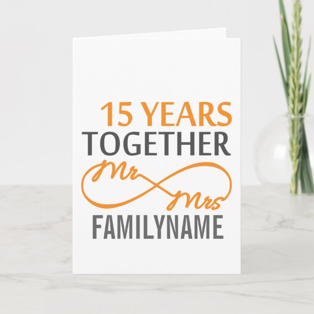 Custom Mr and Mrs 15th Anniversary Card (Front)