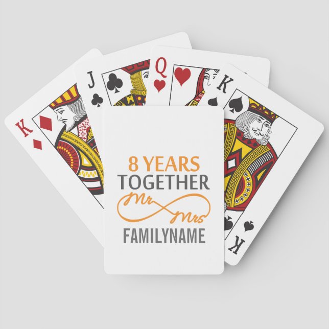 Custom Mr and Mrs 15th Anniversary Playing Cards (Back)