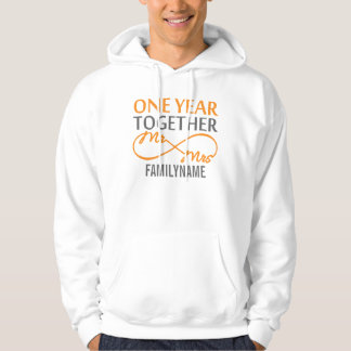 Custom Mr and Mrs 1st Anniversary Hoodie