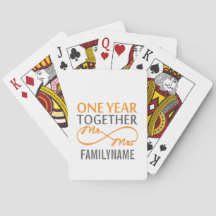 Custom Mr and Mrs 1st Anniversary Playing Cards