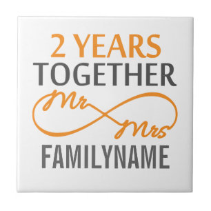 Custom Mr and Mrs 2nd Anniversary Tile