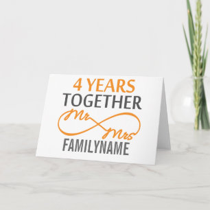 Custom Mr and Mrs 4th Anniversary Card