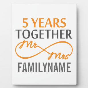 Custom Mr and Mrs 5th Anniversary Plaque