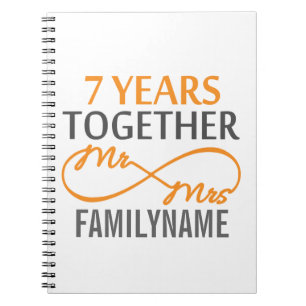 Custom Mr and Mrs 7th Anniversary Notebook