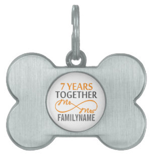 Custom Mr and Mrs 7th Anniversary Pet Tag