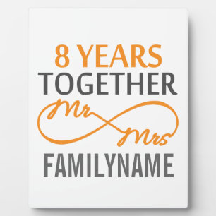 Custom Mr and Mrs 8h Anniversary Plaque