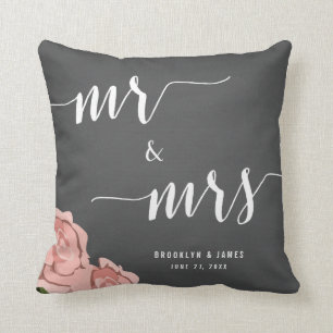 Custom Mr. And Mrs. Chalkboard Wedding Pillows