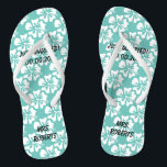 Custom mr and mrs couple beach wedding flip flops<br><div class="desc">Custom mr and mrs couple beach wedding flip flops. Personalised Hawaiian beach flower monogram wedding flipflops for bride and groom or guests. Elegant party favour set with custom surname or monogram and tropical Hibiscus floral pattern. Custom background and strap colour for him and her / men and women. Romantic aqua...</div>