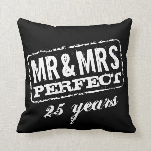 Custom Mr and Mrs couples anniversary throw pillow