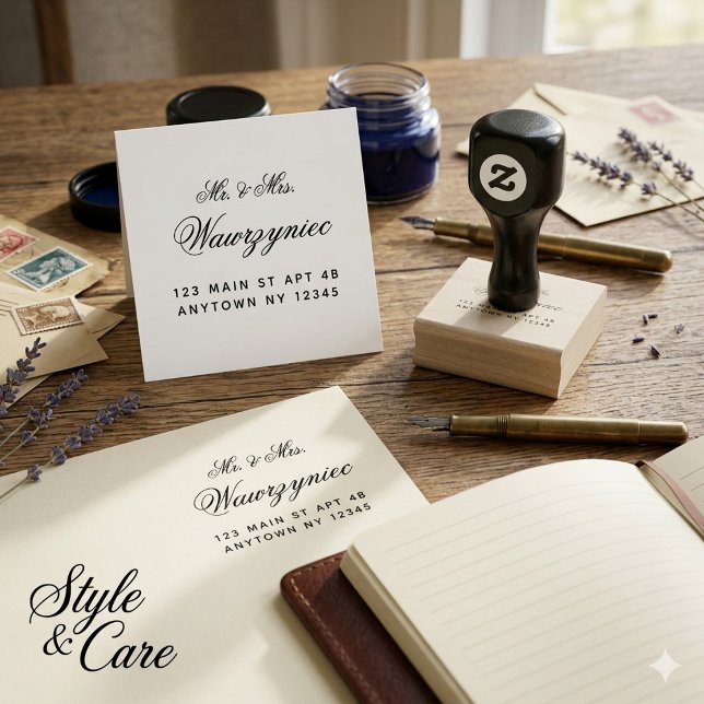 Custom Mr And Mrs Name Address Unique Stylish Rubber Stamp (Custom Mr And Mrs Name Address Unique Stylish Rubber Stamp)