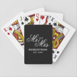 Custom Mr and Mrs newly weds couple Playing Cards<br><div class="desc">Custom Mr and Mrs newly weds couple Playing Cards gift. Make one with personalised game cards. Elegant typography template for bride and groom,  party guests etc.</div>