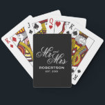 Custom Mr and Mrs newly weds couple Playing Cards<br><div class="desc">Custom Mr and Mrs newly weds couple Playing Cards gift. Make one with personalised game cards. Elegant typography template for bride and groom,  party guests etc.</div>