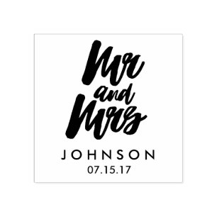 Custom Mr and Mrs Rubber Stamp