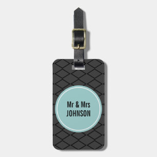 Custom Mr and Mrs travel luggage tag for couples