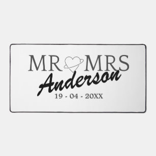 Custom Mr and Mrs Wedding Family gift Desk Mat