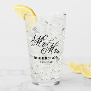 Custom Mr and Mrs wedding glasses for newly weds