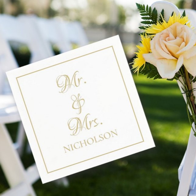 Custom Mr and Mrs wedding napkins (Creator Uploaded)