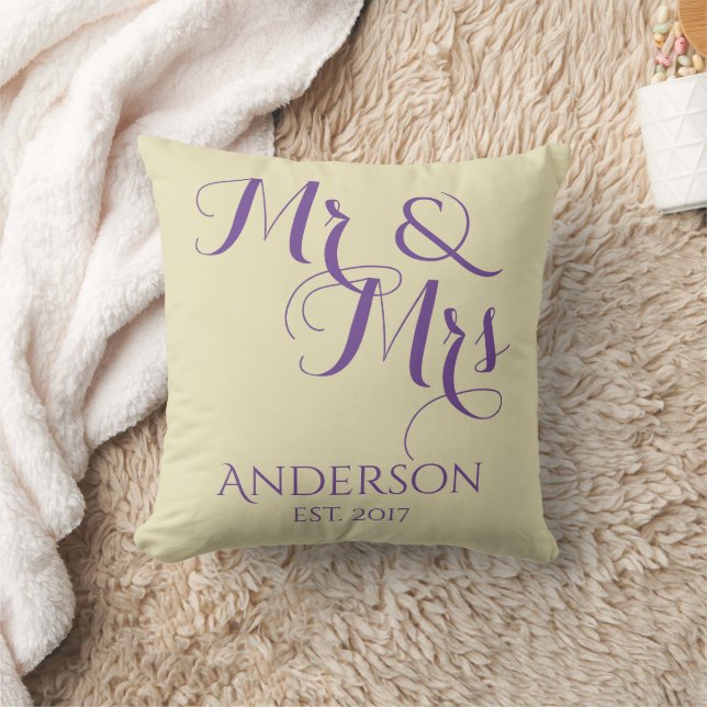 Custom Mr And Mrs Wedding or Anniversary Gift Cushion (Blanket)
