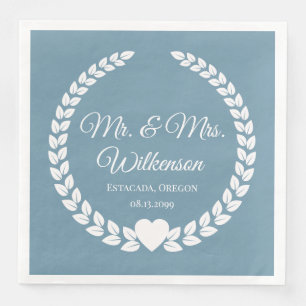 Custom Mr. & Mrs. Bride and Groom Newlywed Napkin