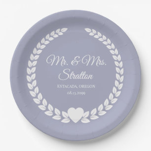 Custom Mr. & Mrs. Bride and Groom Newlywed Paper Plate