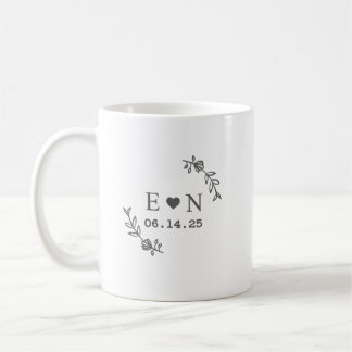 Custom Mr & Mrs Coffee Mug, Personalised Engagemen Mug