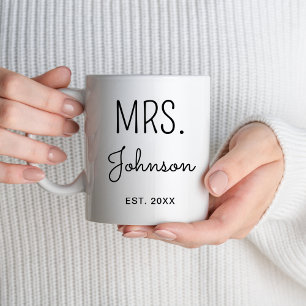 Custom Mr Mrs Husband Bride Groom Engaged Couples Mug