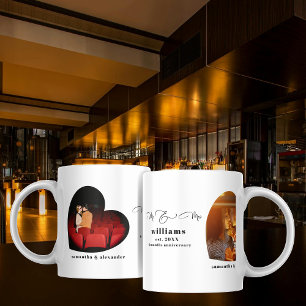 Custom Mr & Mrs Wedding Anniversary Favour 2 Photo Coffee Mug