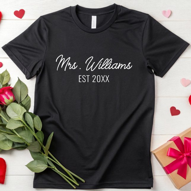Custom Mrs Bride To Be Personalised Engagement T-Shirt (Creator Uploaded)