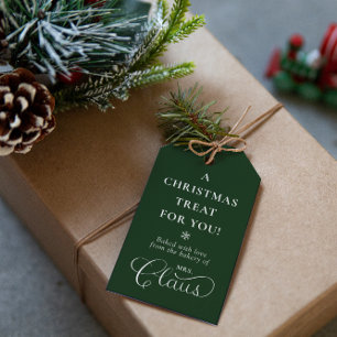 Custom Mrs. Claus Christmas Treat Enchanting Green Gift Tags