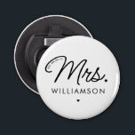 Custom Mrs. Est. Modern Elegant Script Newlywed Bottle Opener<br><div class="desc">Personalised Mrs. Modern Elegant Script Newlywed New Couple Wedding Gifts!</div>