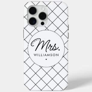 Custom Mrs. Est. Modern Elegant Script Newlywed iPhone 15 Pro Max Case
