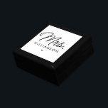 Custom Mrs. Est. Modern Elegant Script Newlywed Gift Box<br><div class="desc">Personalised Mrs. Modern Elegant Script Newlywed New Couple Wedding Gifts!</div>