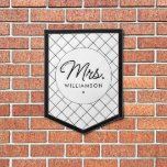 Custom Mrs. Est. Modern Elegant Script Newlywed Pennant<br><div class="desc">Personalised Mrs. Modern Elegant Script Newlywed New Couple Wedding Gifts!</div>