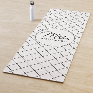 Custom Mrs. Est. Modern Elegant Script Newlywed Yoga Mat
