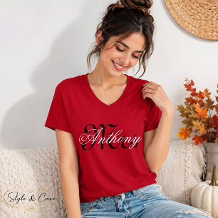 Custom Mrs Name Women V Neck T Shirt Gift Style
