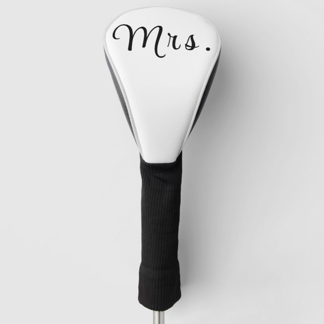 Custom Mrs. Wedding Gift for Bride Present for Her Golf Head Cover (Front)